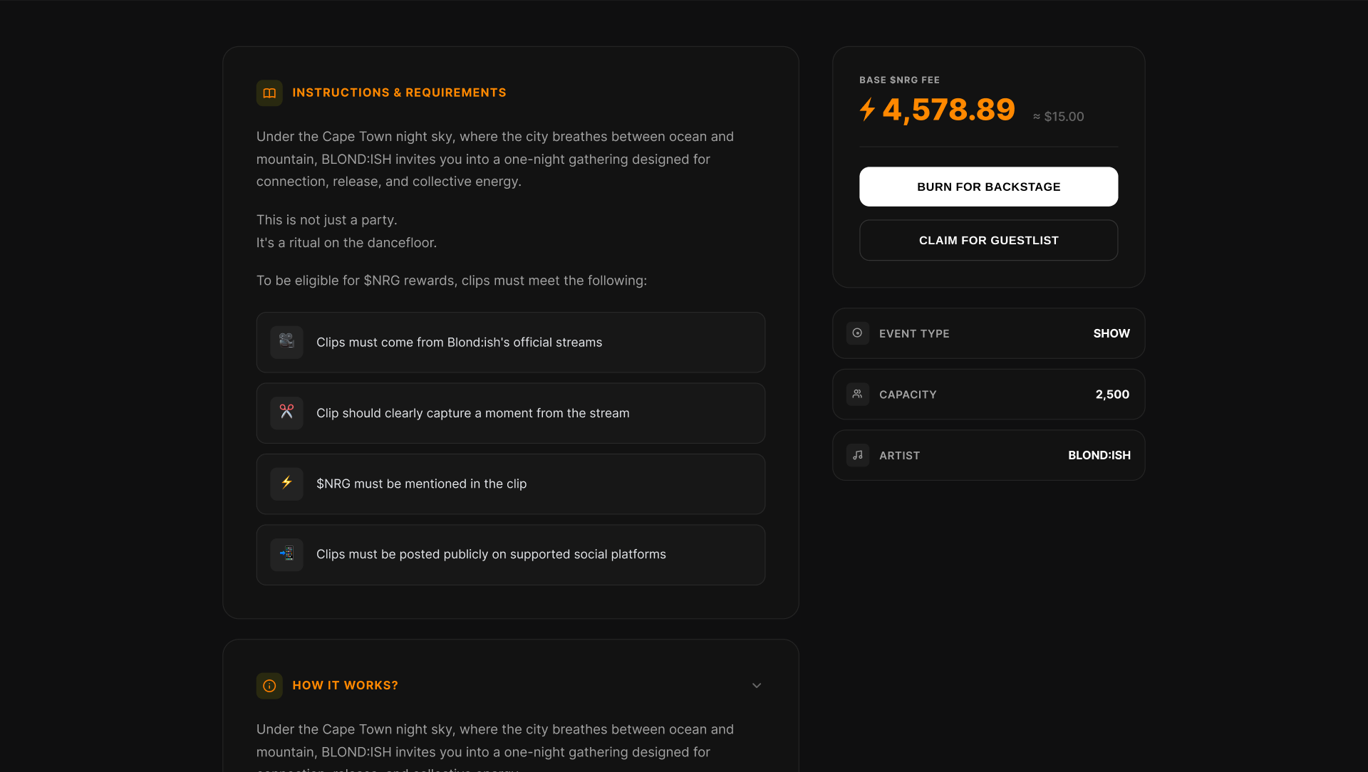 BLOND:ISH NRG — Event 2